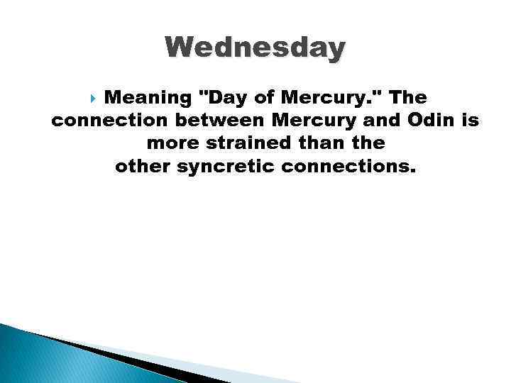 Wednesday Meaning 