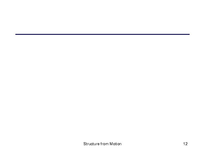 Structure from Motion 12 