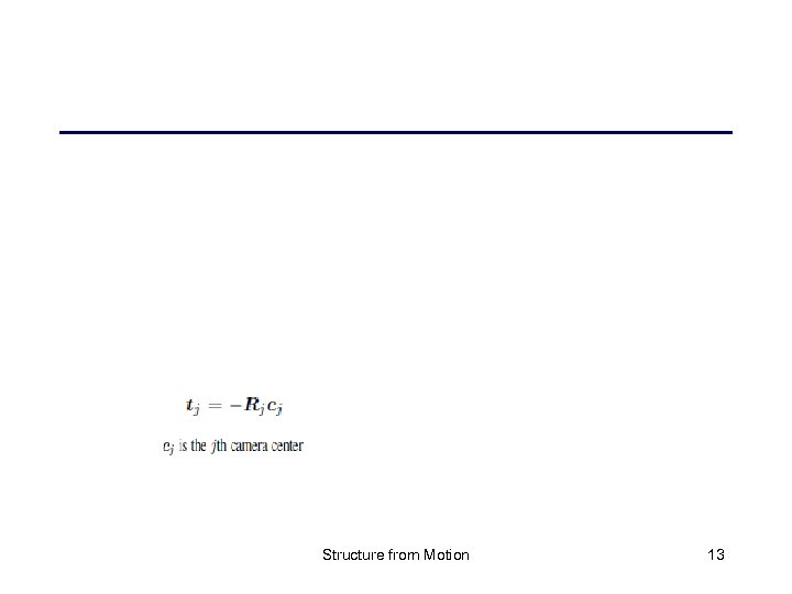 Structure from Motion 13 