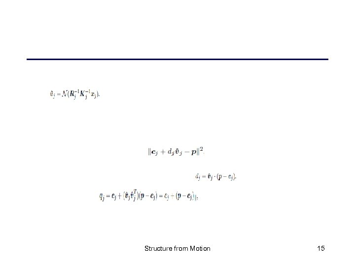 Structure from Motion 15 