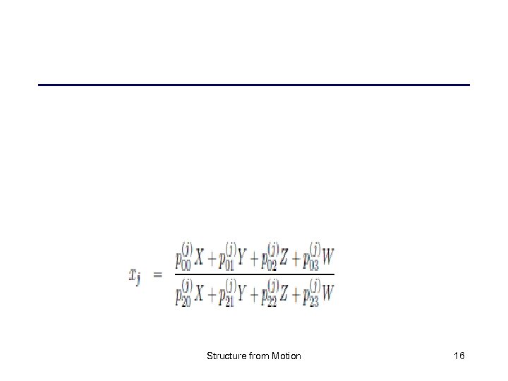 Structure from Motion 16 