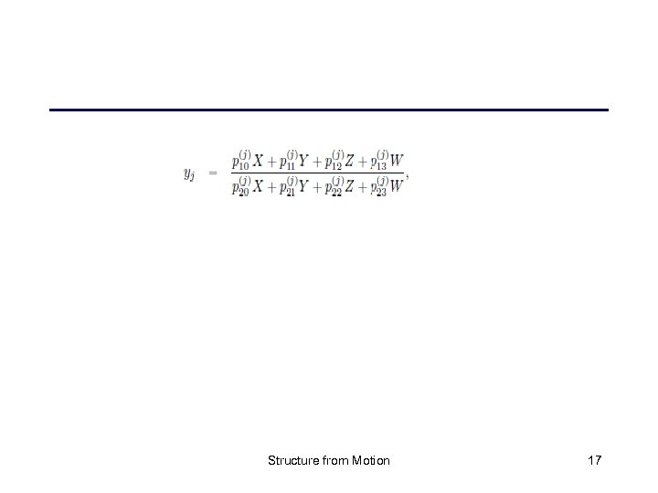 Structure from Motion 17 