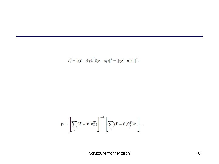 Structure from Motion 18 
