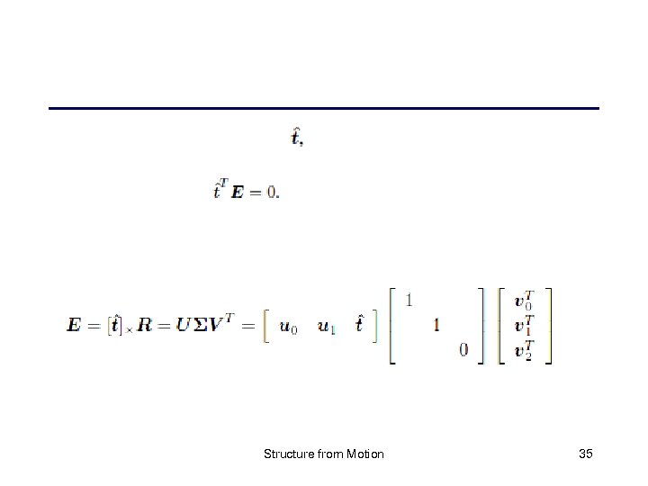 Structure from Motion 35 