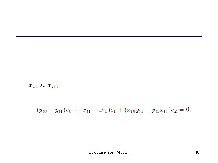 Structure from Motion 40 