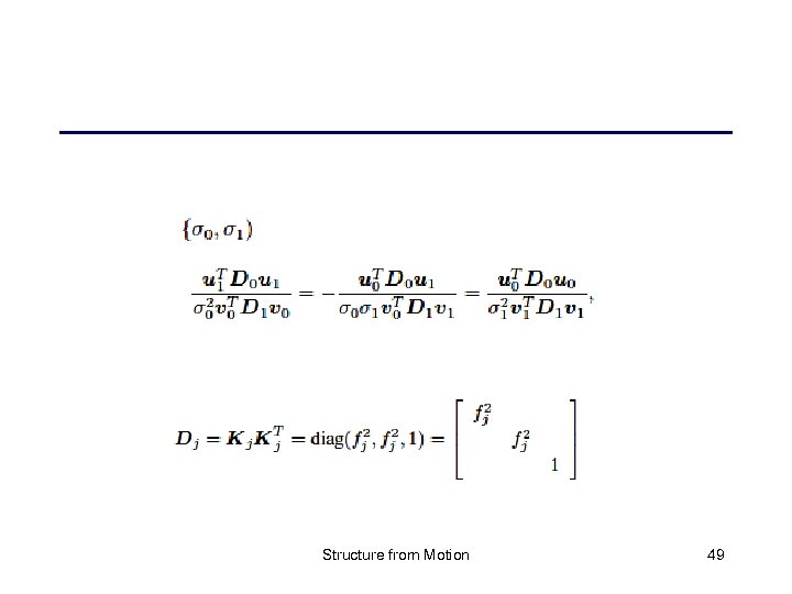 Structure from Motion 49 