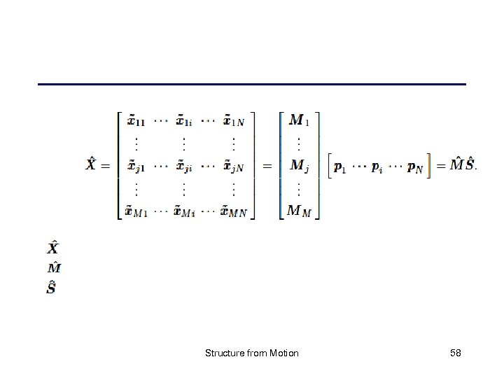 Structure from Motion 58 