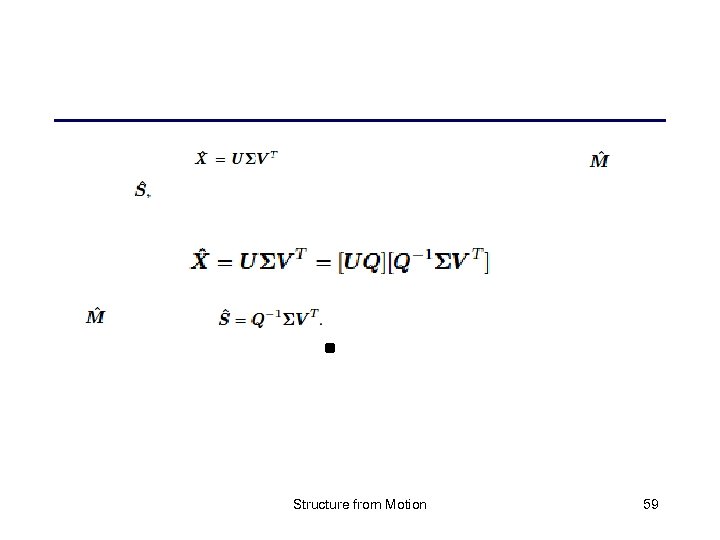 Structure from Motion 59 