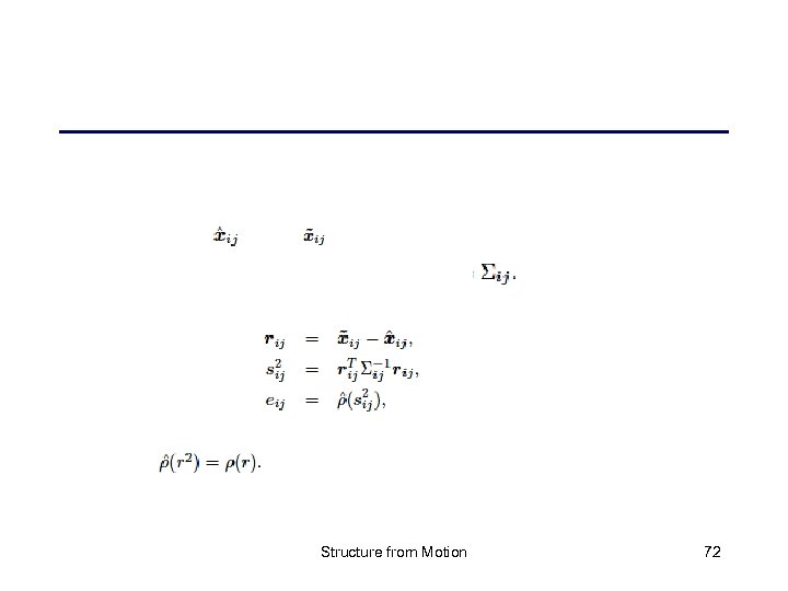 Structure from Motion 72 