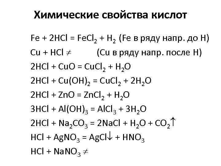 Результат реакции cu hcl