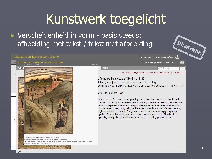 Kunstwerk toegelicht ► Verscheidenheid in vorm - basis steeds: afbeelding met tekst / tekst