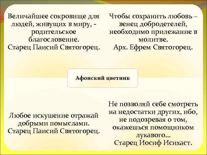 Величайшее сокровище для людей, живущих в миру, родительское благословение. Старец Паисий Святогорец. Чтобы сохранить