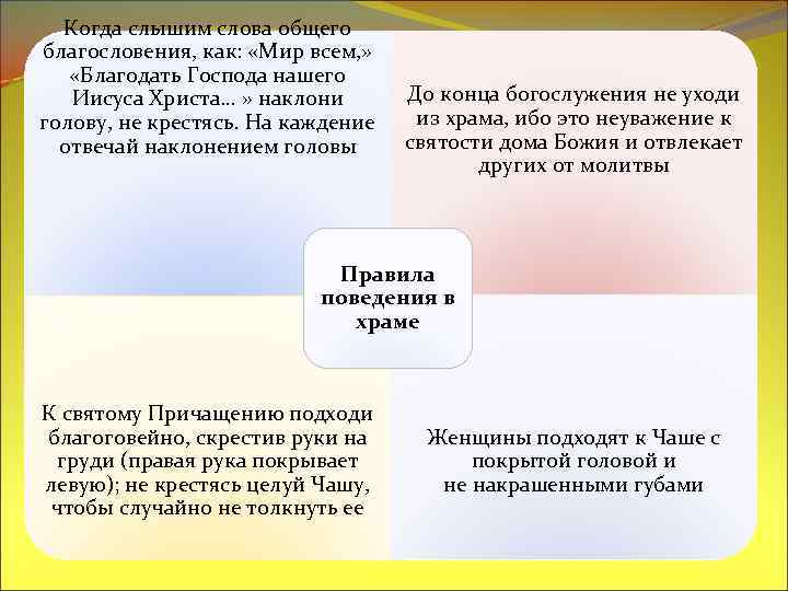 Когда слышим слова общего благословения, как: «Мир всем, » «Благодать Господа нашего Иисуса Христа…