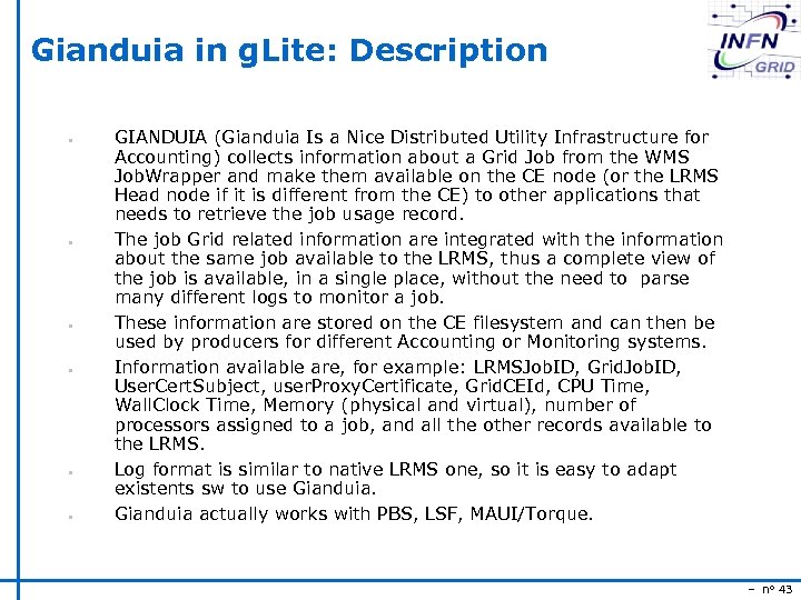 Gianduia in g. Lite: Description ● ● ● GIANDUIA (Gianduia Is a Nice Distributed