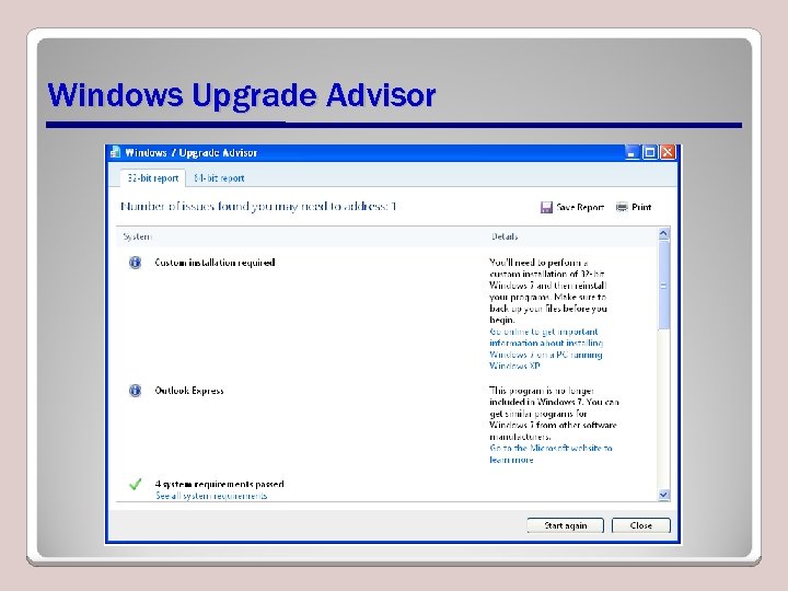 Windows Upgrade Advisor 