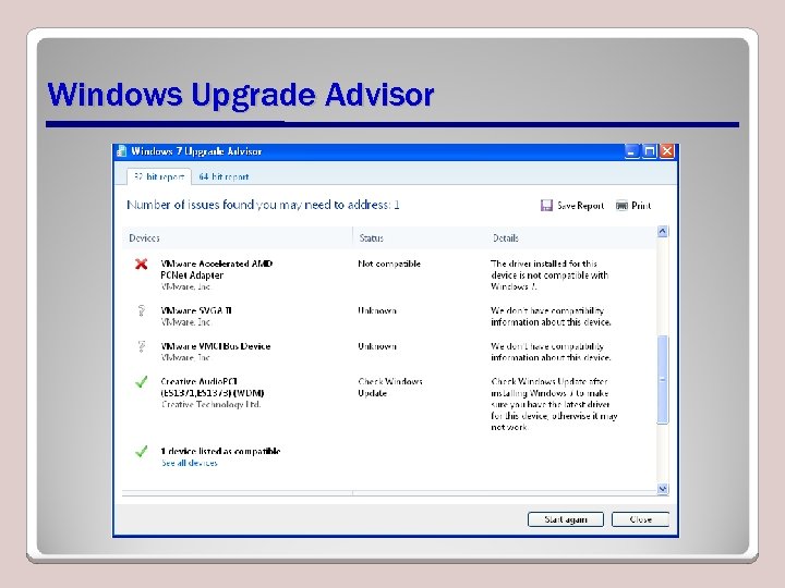 Windows Upgrade Advisor 