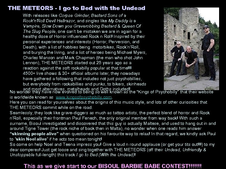 THE METEORS - I go to Bed with the Undead With releases like Corpse