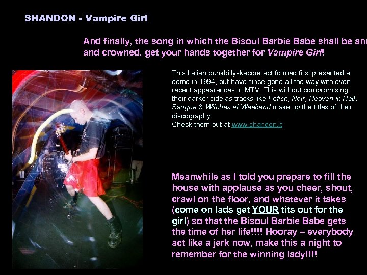 SHANDON - Vampire Girl And finally, the song in which the Bisoul Barbie Babe