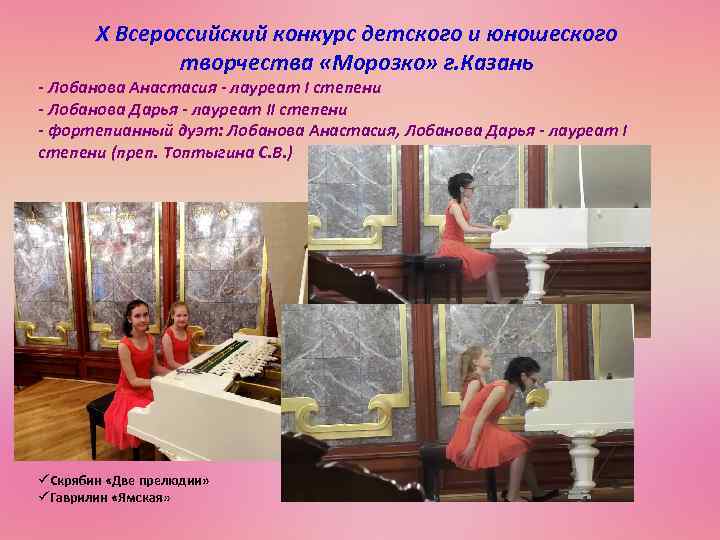 X Всероссийский конкурс детского и юношеского творчества «Морозко» г. Казань - Лобанова Анастасия -