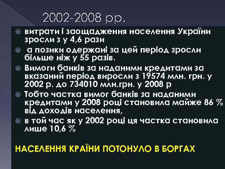 2002 -2008 рр. витрати і заощадження населення України зросли з у 4, 6 рази