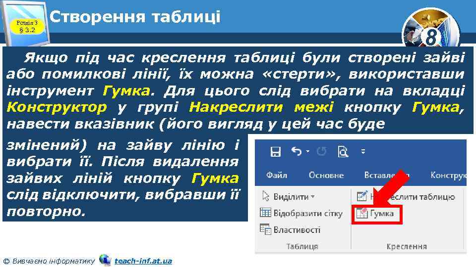 Розділ 3 § 3. 2 Створення таблиці 8 Якщо під час креслення таблиці були
