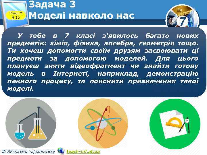 Розділ 2 § 10 Задача 3 Моделі навколо нас 7 У тебе в 7