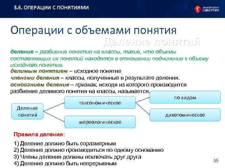 Термин операции. Операции с понятиями. Операции с объемами понятий. Оперирование понятиями это. Деление понятия операции с классами.