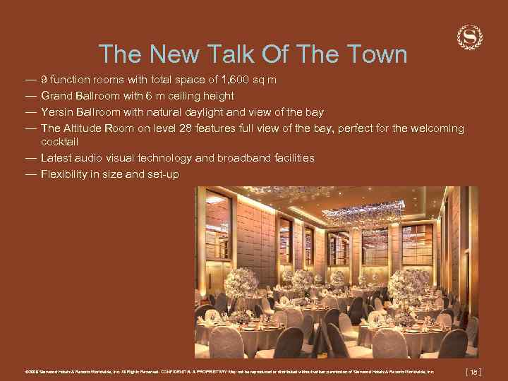 The New Talk Of The Town — — 9 function rooms with total space