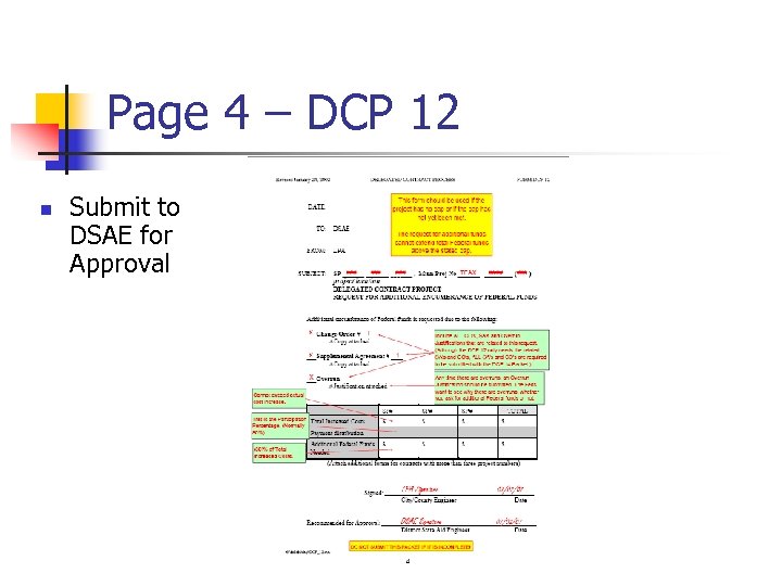 Page 4 – DCP 12 n Submit to DSAE for Approval 