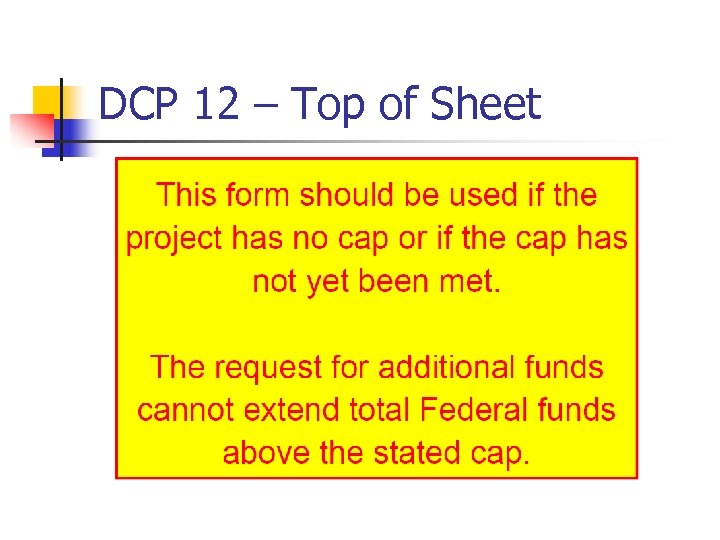 DCP 12 – Top of Sheet 