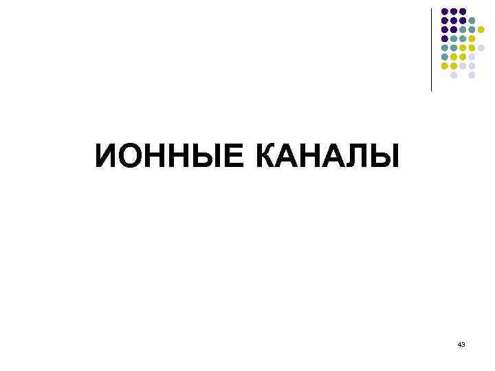 ИОННЫЕ КАНАЛЫ 43 