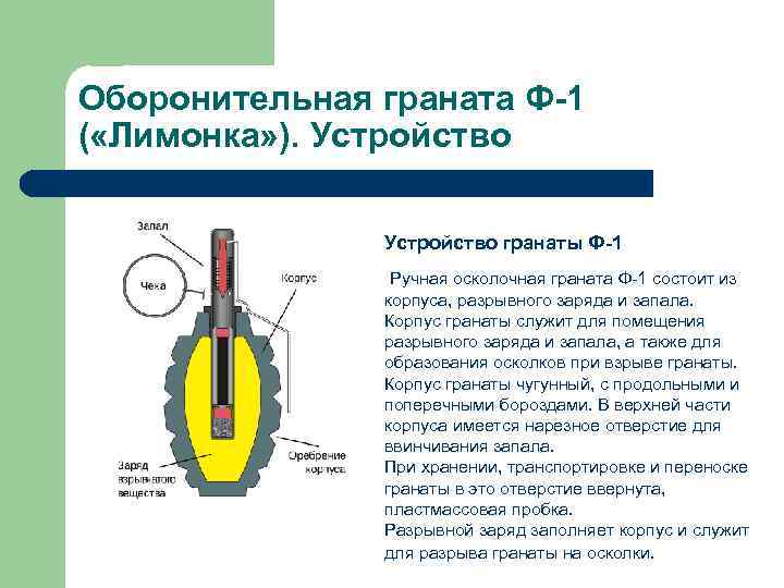 Части гранаты