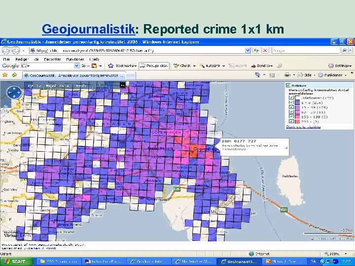 Geojournalistik: Reported crime 1 x 1 km 19 Market perspective - user needs 