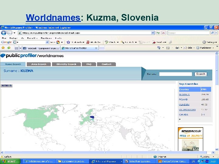 Worldnames: Kuzma, Slovenia 21 Market perspective - user needs 