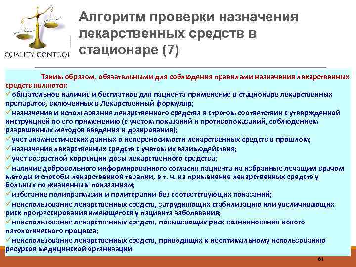 Алгоритм раздачи лекарственных средств пациенту