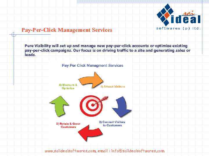 Pay-Per-Click Management Services Pure Visibility will set up and manage new pay-per-click accounts or