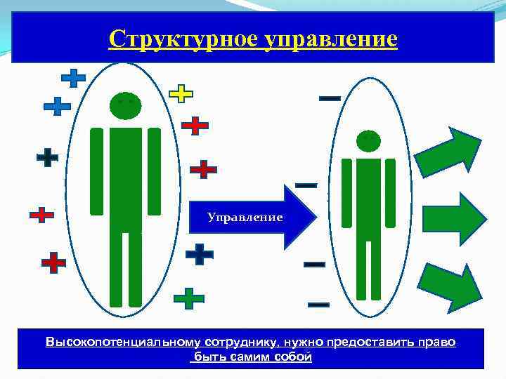 Структурное управление Управление Высокопотенциальному сотруднику, нужно предоставить право быть самим собой 