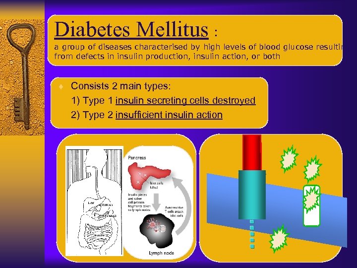 Diabetes Mellitus : a group of diseases characterised by high levels of blood glucose