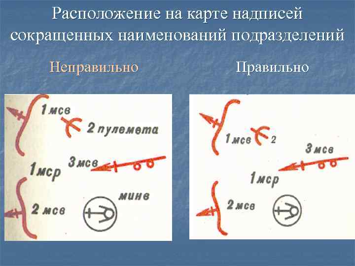 Карта с надписями