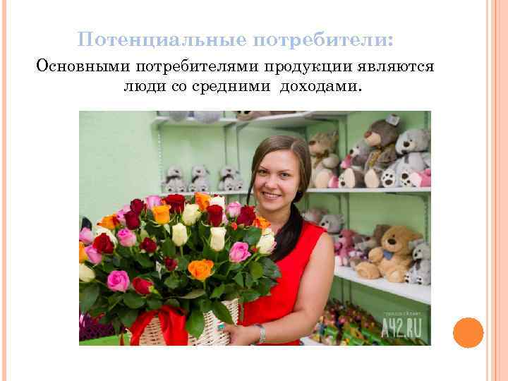 Потенциальные потребители: Основными потребителями продукции являются люди со средними доходами. 