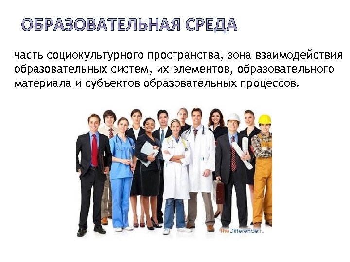 часть социокультурного пространства, зона взаимодействия образовательных систем, их элементов, образовательного материала и субъектов образовательных
