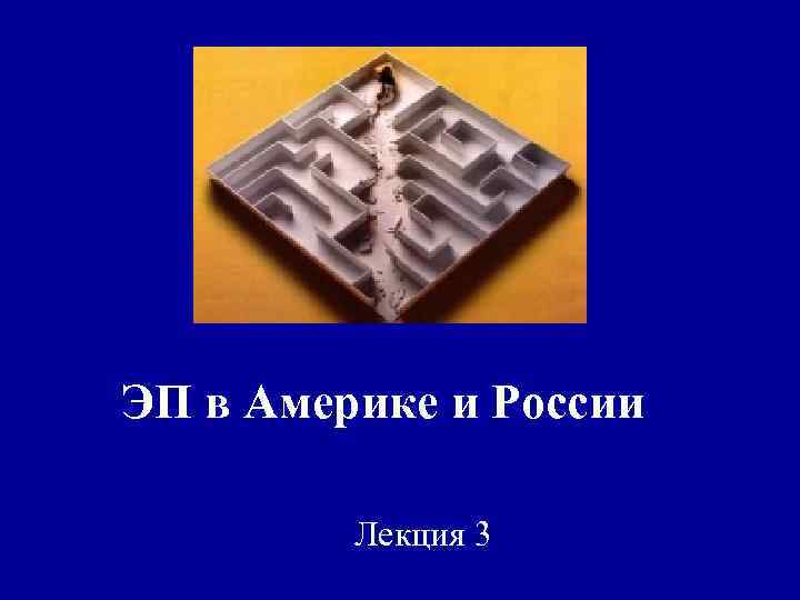 ЭП в Америке и России Лекция 3 