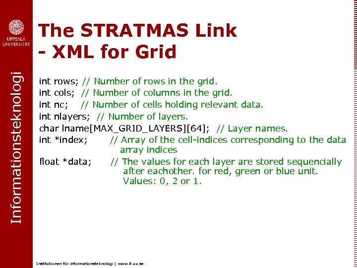 Informationsteknologi The STRATMAS Link - XML for Grid int rows; // Number of rows