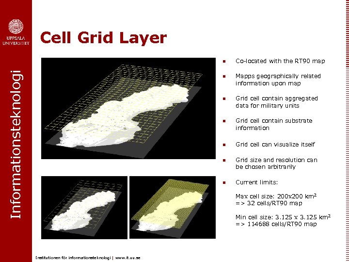 Cell Grid Layer Co-located with the RT 90 map n Mapps geographically related information
