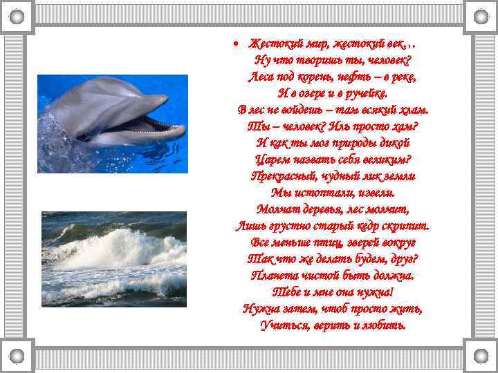  • Жестокий мир, жестокий век… Ну что творишь ты, человек? Леса под корень,