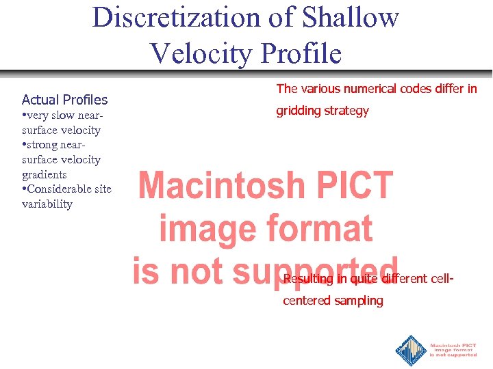 Discretization of Shallow Velocity Profile Actual Profiles • very slow nearsurface velocity • strong