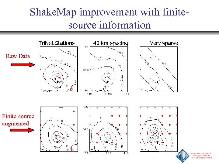 Shake. Map improvement with finitesource information Tri. Net Stations Raw Data Finite-source augmented 40