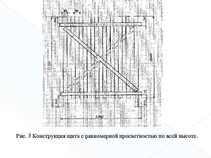 Рис. 3 Конструкция щита с равномерной просветностью по всей высоте. 