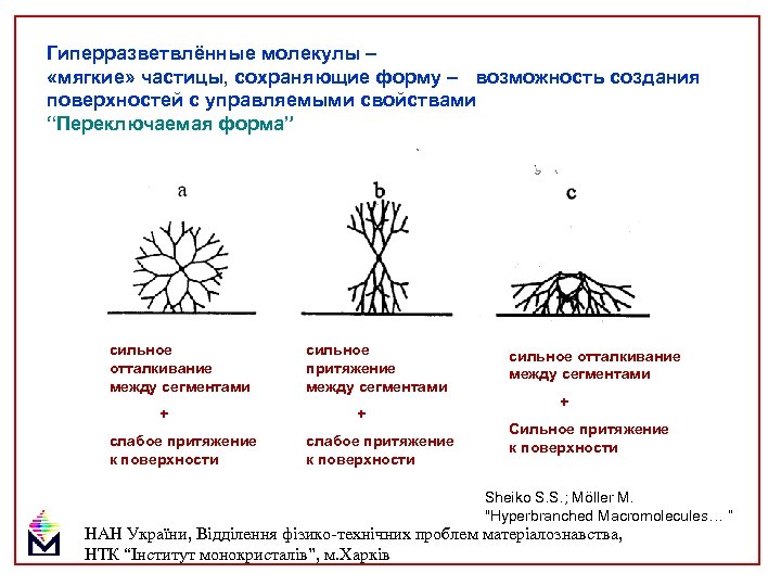 Гиперразветвлённые молекулы – «мягкие» частицы, сохраняющие форму – возможность создания поверхностей с управляемыми свойствами