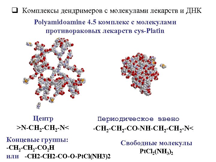 q Комплексы дендримеров с молекулами лекарств и ДНК Polyamidoamine 4. 5 комплекс с молекулами